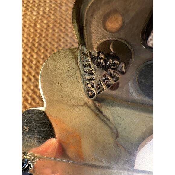 Mexico Signed Sterling Silver Grape Leaf Pin Brooch Pendant - Picture 8 of 12